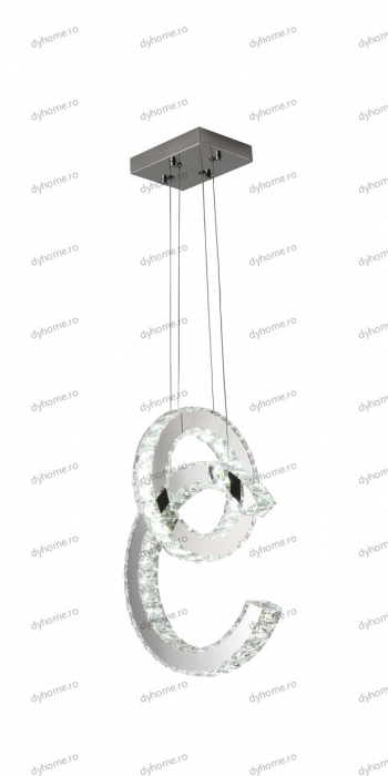 Lustra LED  cristal letter design O and C, telecomanda, dimabila, 50W [5]