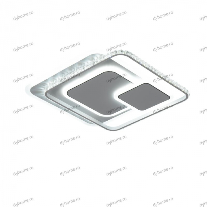 Lustra LED cristal patrat design alb cu telecomanda, dimabila, 180W [5]