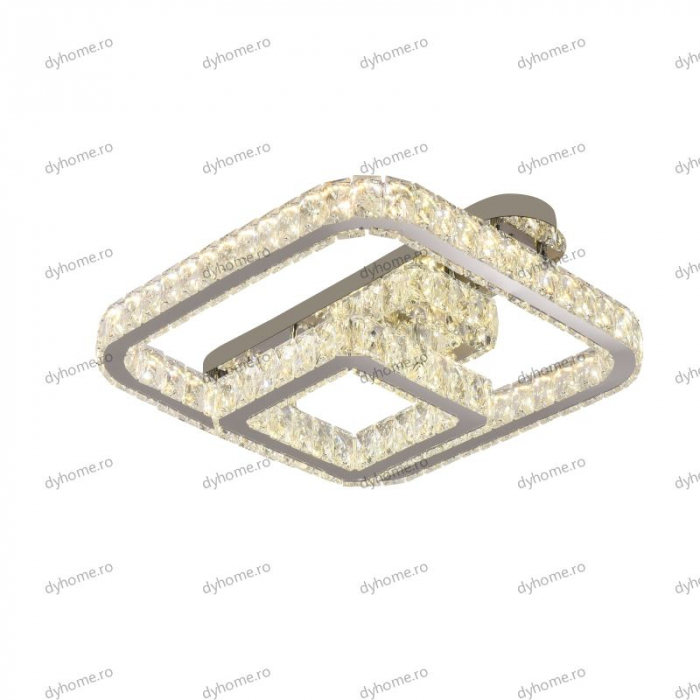Lustra LED cristal partrat design cu telecomanda, dimabila, 108W [4]