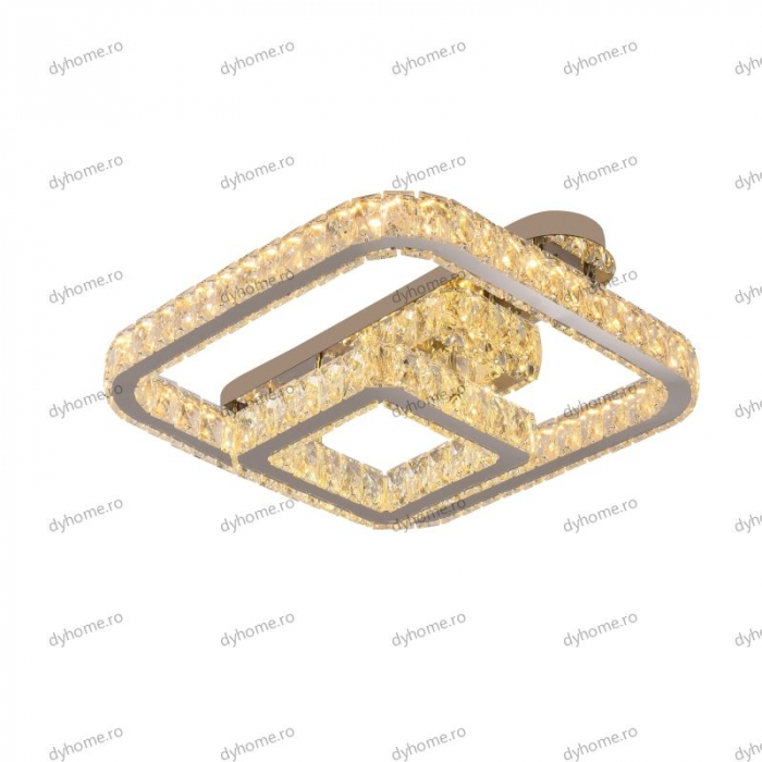 Lustra LED cristal partrat design cu telecomanda, dimabila, 108W [3]