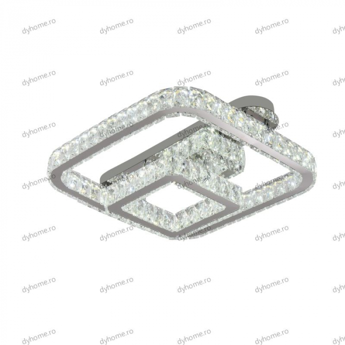 Lustra LED cristal partrat design cu telecomanda, dimabila, 108W [5]
