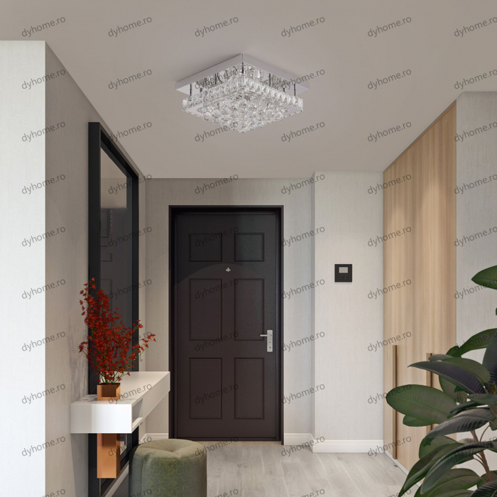 Lustra LED cristal partrat design cu telecomanda, dimabila, 72W [1]