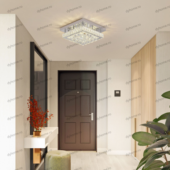 Lustra LED cristal partrat design cu telecomanda, dimabila, 72W [3]