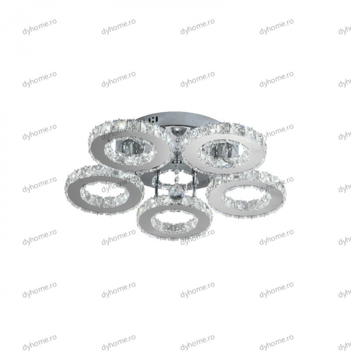 Lustra LED cristal circular design cu telecomanda, dimabila, 100W [5]