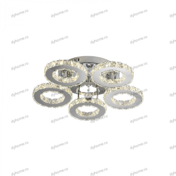 Lustra LED cristal circular design cu telecomanda, dimabila, 100W [4]