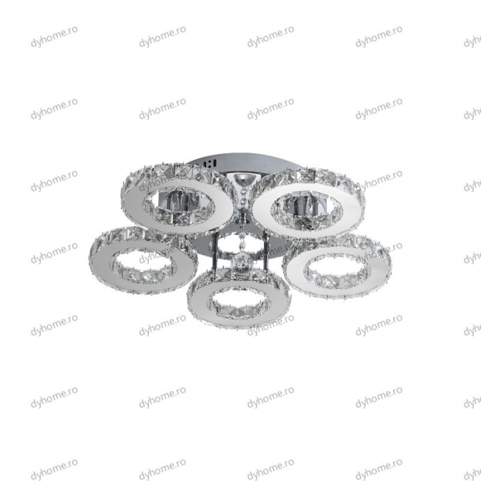 Lustra LED cristal circular design cu telecomanda, dimabila, 100W [2]
