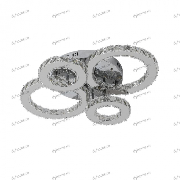 Lustra LED cristal circular design cu telecomanda, dimabila, 104W [2]