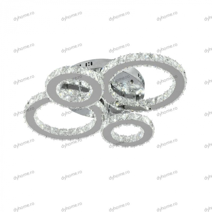Lustra LED cristal circular design cu telecomanda, dimabila, 104W [5]