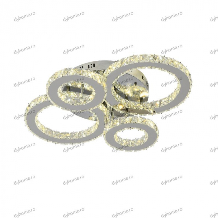 Lustra LED cristal circular design cu telecomanda, dimabila, 104W [4]
