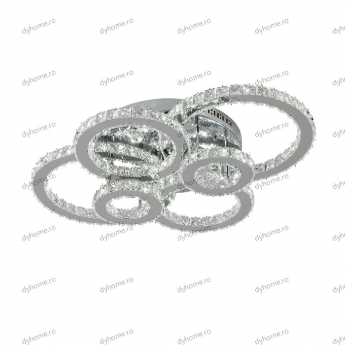Lustra LED cristal circular design cu telecomanda, dimabila, 192W [5]