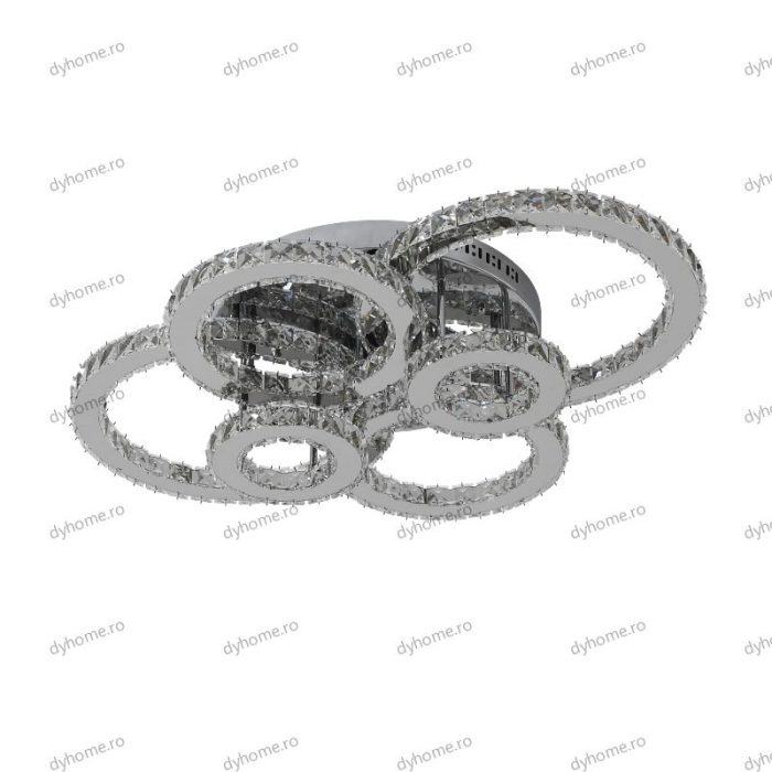 Lustra LED cristal circular design cu telecomanda, dimabila, 192W [2]
