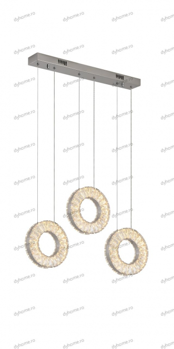 Lustra LED cristal circular design cu telecomanda, dimabila, 48W [3]