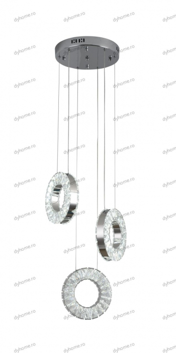 Lustra LED cristal circular design cu telecomanda, dimabila, 48W [5]