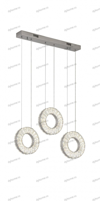 Lustra LED cristal circular design cu telecomanda, dimabila, 48W [4]