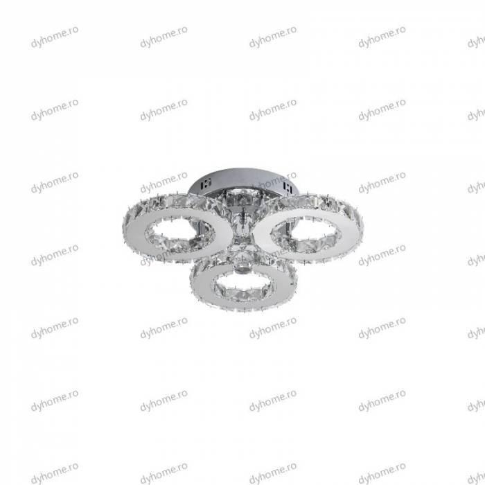 Lustra LED cristal circular ring design cu telecomanda, dimabila, 60W [2]