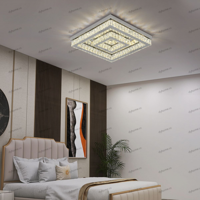 Lustra LED cristal patart design cu telecomanda, dimabila, 112W [1]