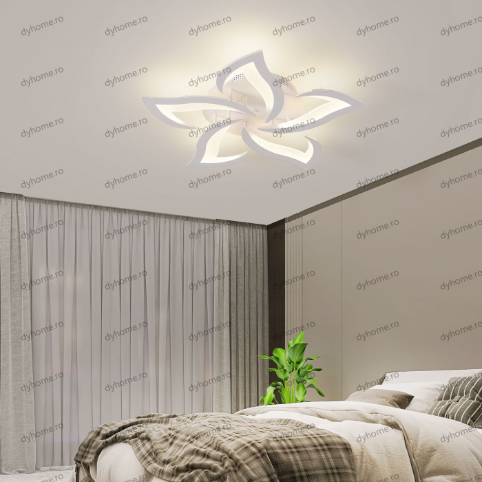 Lustra LED design alb cu telecomanda, dimabila, 90W [3]