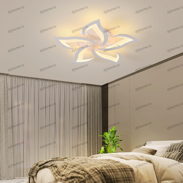 Lustra LED design alb cu telecomanda, dimabila, 90W [4]