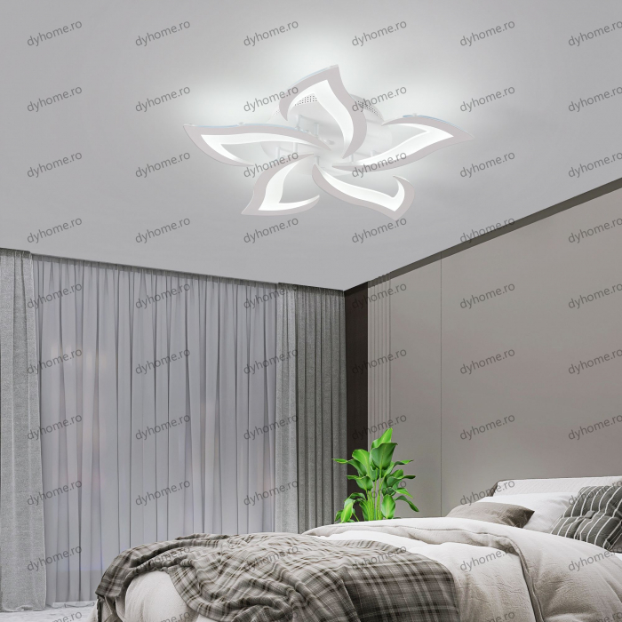 Lustra LED design alb cu telecomanda, dimabila, 90W [2]