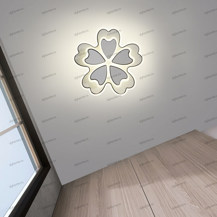 Lustra LED floare design alb cu telecomanda, dimabila, 120W [2]