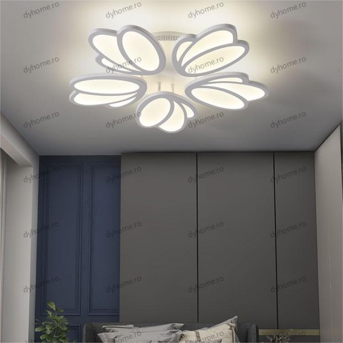 Lustra LED floare design alb cu telecomanda, dimabila, 210W [1]