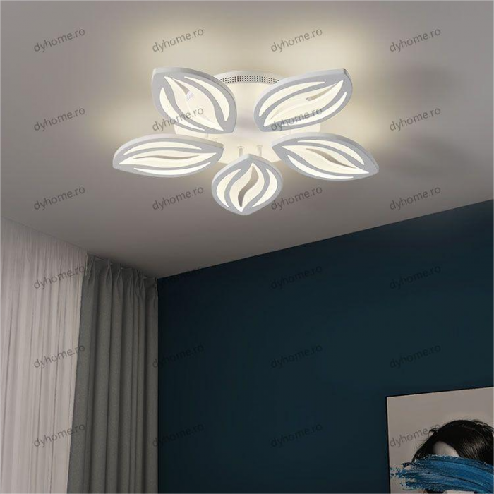 Lustra LED frunze design alb cu telecomanda, dimabila, 120W [1]