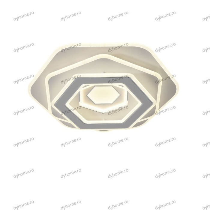 Lustra LED hexagon design alb cu telecomanda, dimabila, 256W [4]