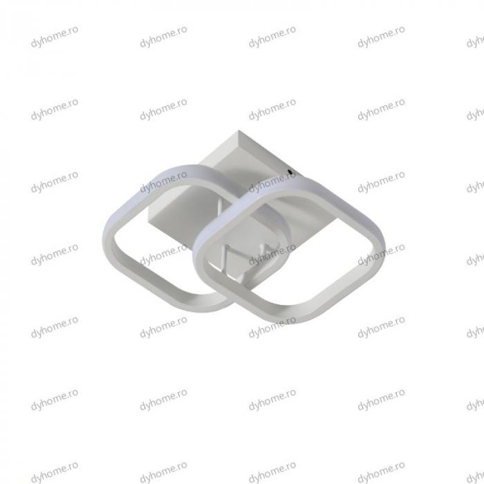 Lustra LED patrat design alb, 3 tipuri de lumina, 32W [2]