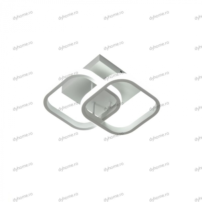 Lustra LED patrat design alb, 3 tipuri de lumina, 32W [5]