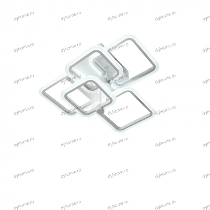 Lustra LED patrat design alb cu telecomanda, dimabila, 144W [5]