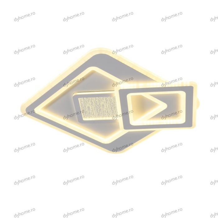 Lustra LED patrat design alb cu telecomanda, dimabila, 180W [3]