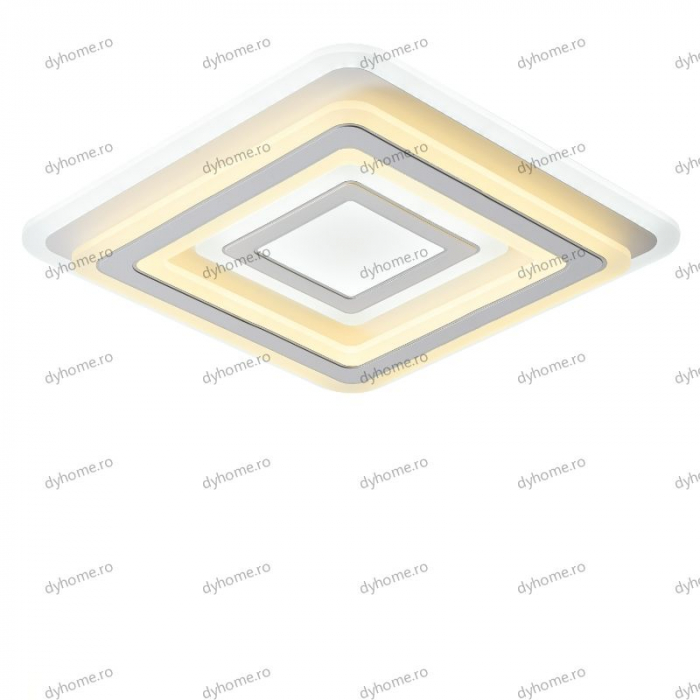 Lustra LED patrat design alb cu telecomanda, dimabila, 200W [5]