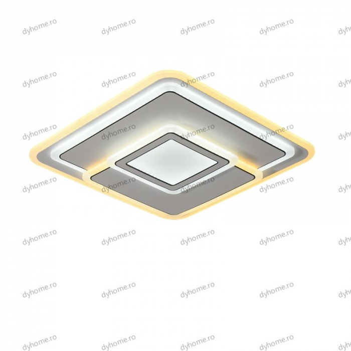Lustra LED partrat design alb cu telecomanda, dimabila, 218W [5]