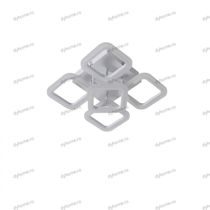 Lustra LED partrat design alb cu telecomanda, dimabila, 90W [2]