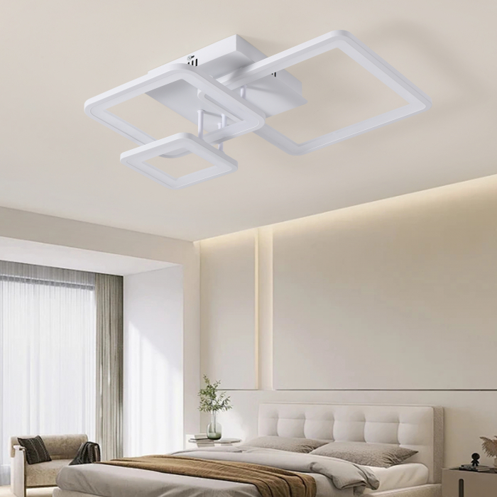 Lustra LED patrat design 6548-3 alb cu telecomanda, dimabila, 108W [4]