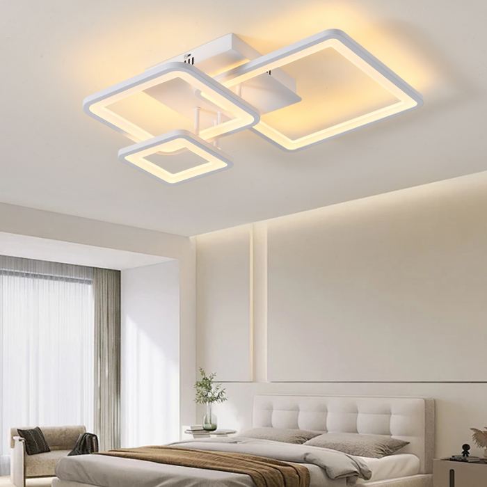 Lustra LED patrat design 6548-3 alb cu telecomanda, dimabila, 108W [2]