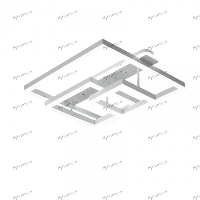 Lustra LED patrat design alb cu telecomanda, dimabila, 214W [5]