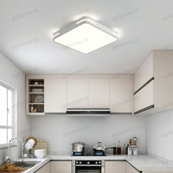 Lustra LED patrat design Alb, dimabila, 90W [2]