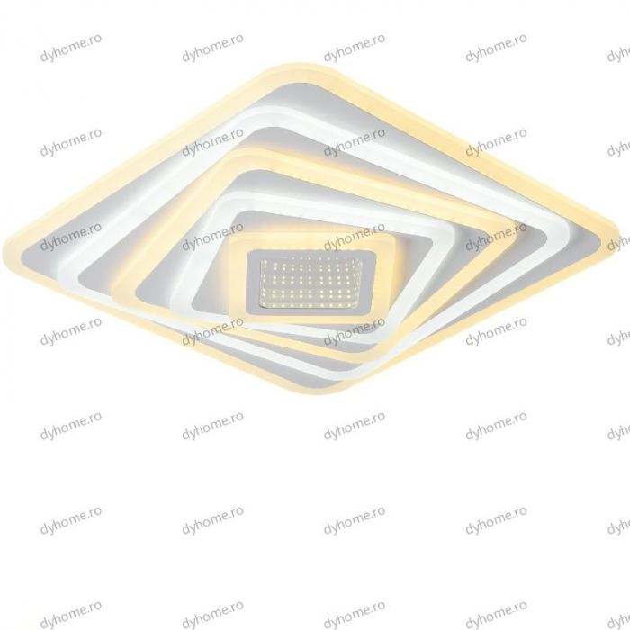 Lustra LED pătrat 3D design cu telecomanda, dimabila, 114W [4]