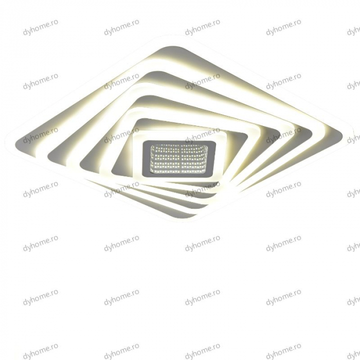 Lustra LED pătrat 3D design cu telecomanda, dimabila, 114W [5]