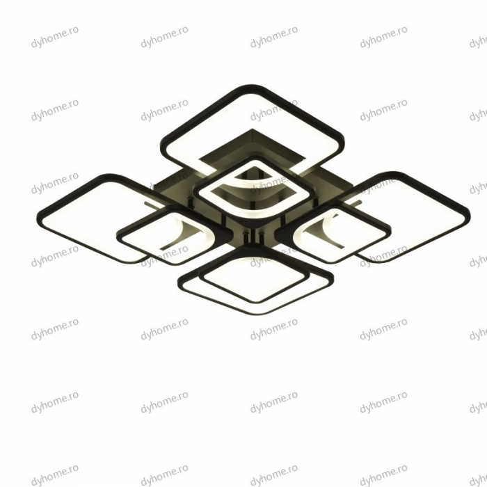 Lustra LED pătrat design negru cu telecomanda, dimabila, 256W [4]