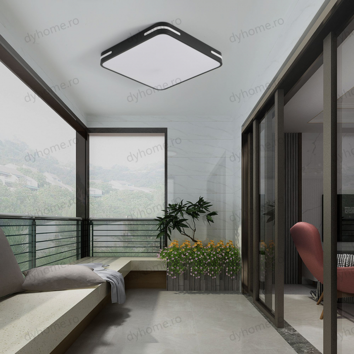 Lustra LED patrat design Negru si Alb, dimabila, 90W [4]