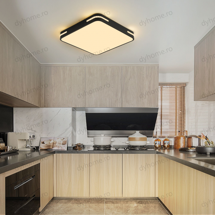Lustra LED patrat design Negru si Alb, dimabila, 90W [3]