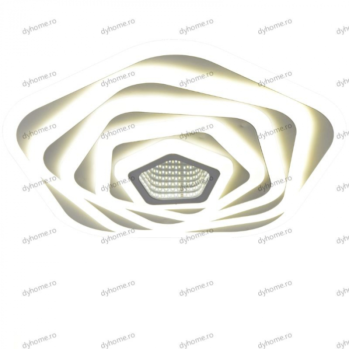 Lustra LED pentagon 3D design cu telecomanda, dimabila, 92W [3]