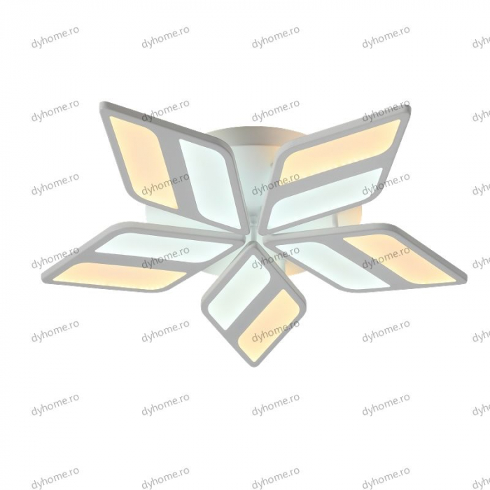 Lustra LED pentagram design alb cu telecomanda, dimabila, 200W [3]