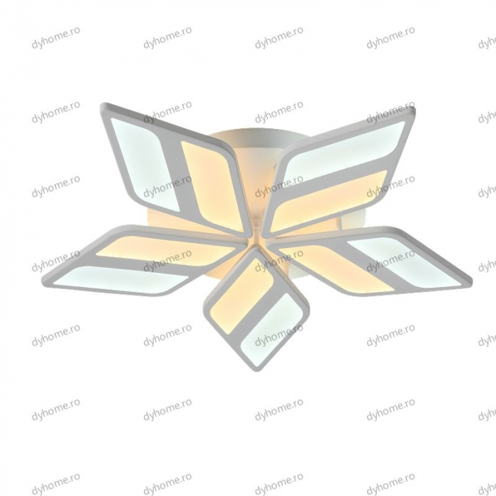 Lustra LED pentagram design alb cu telecomanda, dimabila, 200W [5]