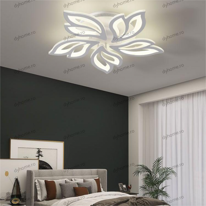 Lustra LED petale design alb cu telecomanda, dimabila, 110W [1]