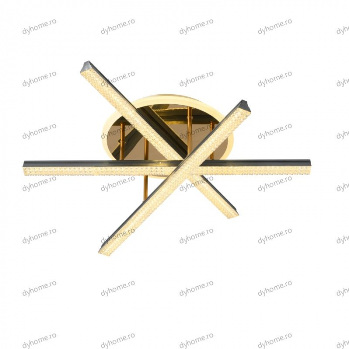 Lustra LED strip light argint cu telecomanda, dimabila, 120W [3]