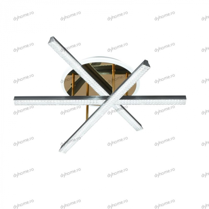 Lustra LED strip light argint cu telecomanda, dimabila, 120W [5]