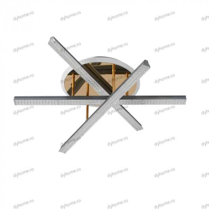 Lustra LED strip light argint cu telecomanda, dimabila, 120W [2]